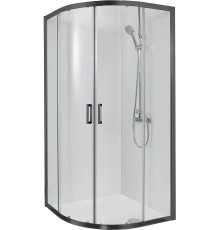 Душевой уголок Aquanet Aria 1/4 круга 900x900x2000 мм черный прозрачное стекло AQ ARI RO 09020BL