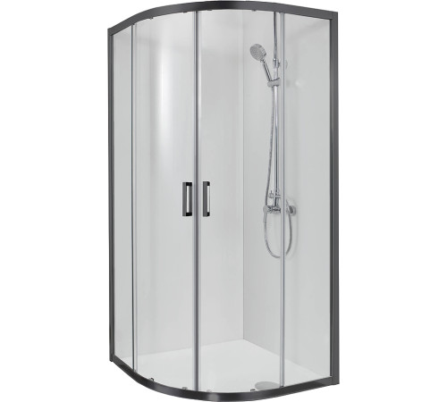 Душевой уголок Aquanet Aria 1/4 круга 900x900x2000 мм черный прозрачное стекло AQ ARI RO 09020BL