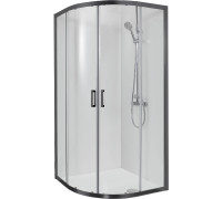 Душевой уголок Aquanet Aria 1/4 круга 1000x1000x2000 мм черный прозрачное стекло AQ ARI RO 10020BL