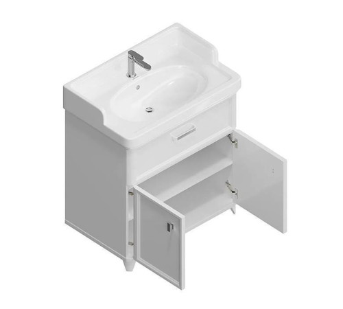 Тумба напольная Kerama Marazzi Pompei 80 см с ящиком и дверцами белый глянцевый PO.M.80.1\WHT