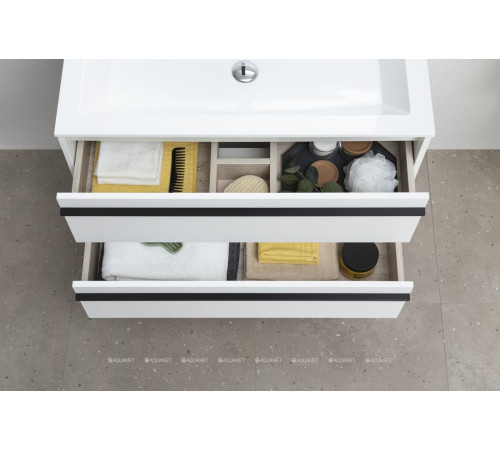 Тумба с раковиной Aquanet Lino 90 белый матовый 00271949