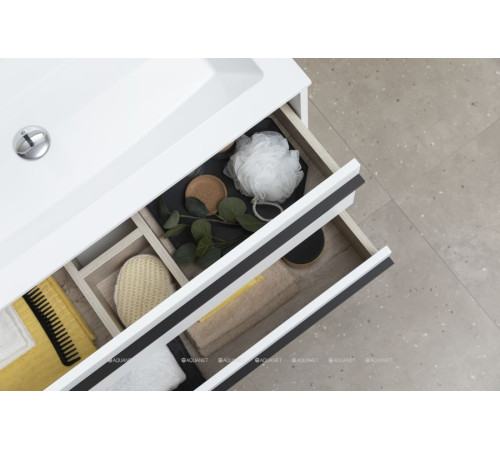 Тумба с раковиной Aquanet Lino 90 белый матовый 00271949