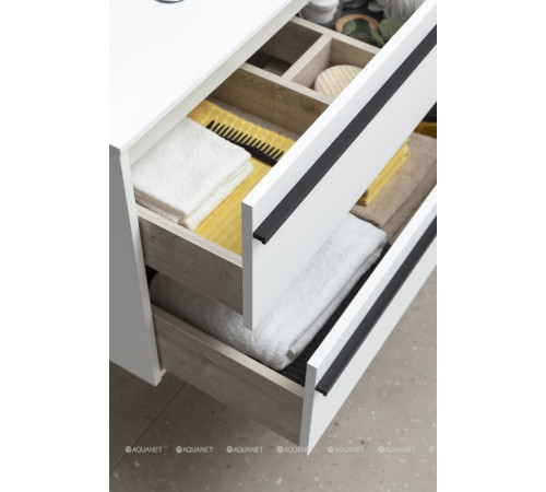 Тумба с раковиной Aquanet Lino 90 белый матовый 00271949
