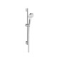 Душевой гарнитур Hansgrohe Crometta 100 Vario со штангой 65 см хром/белый 26533400
