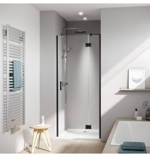 Дверь в нишу Kermi LIGA 1000x2000 мм Schwarz Soft прозрачное стекло Kermiclean LI SFR 10020 3PK