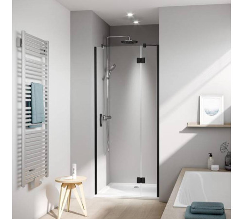 Дверь в нишу Kermi LIGA 1000x2000 мм Schwarz Soft прозрачное стекло Kermiclean LI SFR 10020 3PK