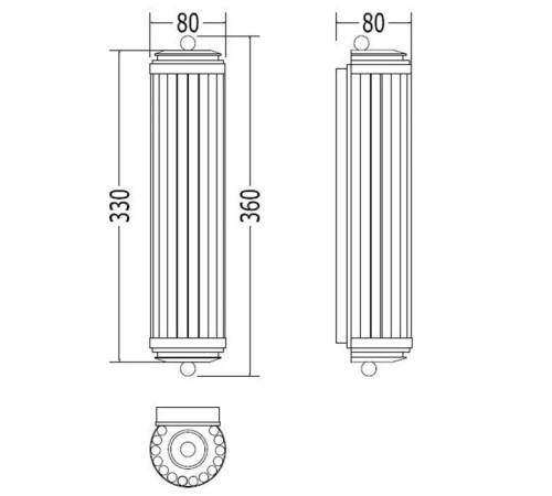 Светильник настенный Devon&Devon Chicago 80x360x80 мм хром DECHICAGOCR/LD