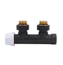 Узел нижнего подключения Primoclima Thermolink термостатический угловой левый 1/2 x 3/4 Черный PC720AW