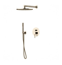 Душевой комплект Gattoni Circle Two встраиваемый с Gbox верхний душ 250 мм никель 9190/PDNS