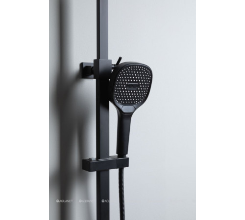 Душевая система Allen Brau INFINITY 3.0 излив-водопад верхний душ 305x205 мм черный матовый 5.21030-31