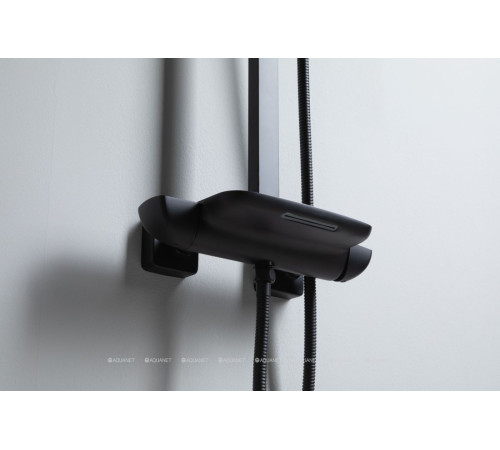 Душевая система Allen Brau INFINITY 3.0 излив-водопад верхний душ 305x205 мм черный матовый 5.21030-31