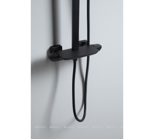 Душевая система Allen Brau INFINITY 3.0 излив-водопад верхний душ 305x205 мм черный матовый 5.21030-31