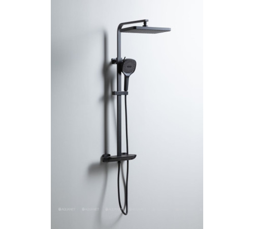 Душевая система Allen Brau INFINITY 3.0 излив-водопад верхний душ 305x205 мм черный матовый 5.21030-31