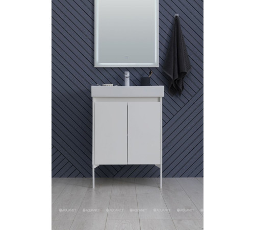 Тумба с раковиной Aquanet Nova Lite 60 2 двери белый глянец 00302523