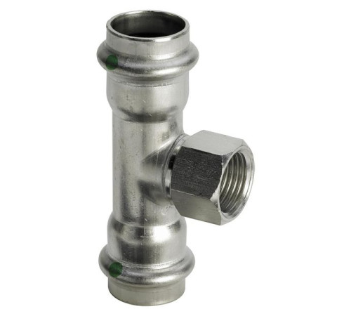 Тройник Viega Sanpress Inox нержавеющая сталь 18х1/2х18 мм 437152