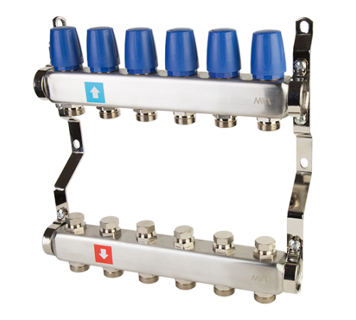 Коллекторная группа Hogart Premium 1 x 3/4 EK 6 выходов без расходомеров HOGMS40606