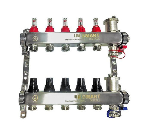 Комплект коллекторов Smart Install с расходомерами и термостатическими клапанами 1 x 3/4 EK 2 выхода 53102S