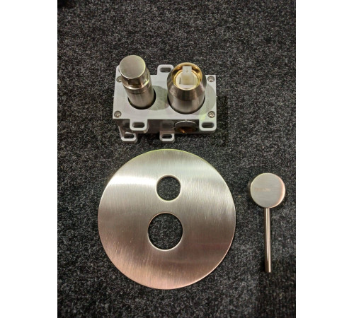 Душевой комплект Gattoni Circle Two встраиваемый с Gbox верхний душ 250 мм никель 9190/PDNS