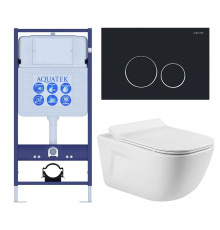 Комплект инсталляции с унитазом AQUATEK ДИВА-020 4в1 (рама INS-0000012, клавиша KDI-0000020, унитаз AQ2012-00) ДИВА-020 4в1