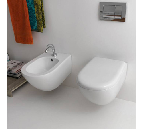 Биде подвесное Kerasan Aquatech 55х36 см 1 отверстие белый 372401.1