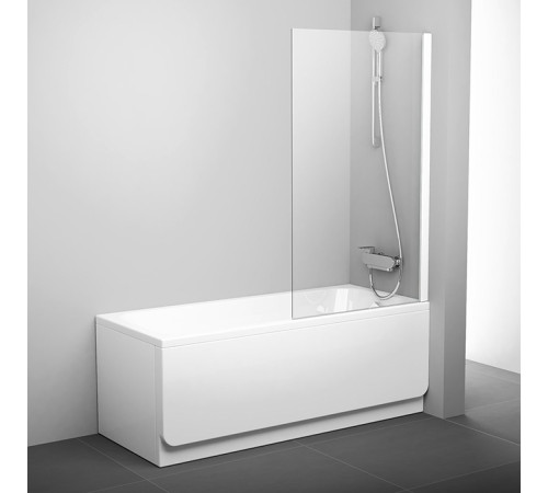 Шторка для ванны Ravak Pivot 80 см транспарент белый 79840100Z1