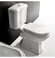 Унитаз-моноблок Kerasan Retro 72х38.5 см слив в стену белый/золото 760391/101301/108101