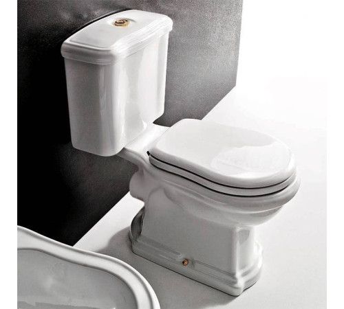 Унитаз-моноблок Kerasan Retro 72х38.5 см слив в стену белый/золото 760391/101301/108101