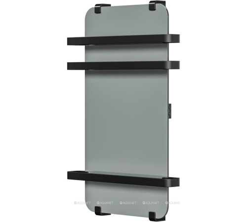 Полотенцесушитель водяной Allen Brau INFINITY 800х440 мм зеркальный с рейлингом 2.0 черный браш 00325657