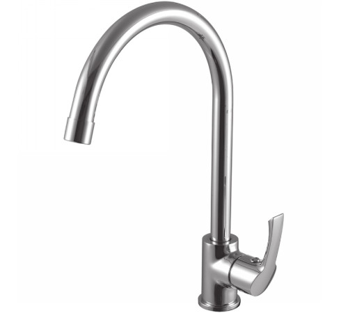 Смеситель для кухни Lemark Strike с высоким поворотным изливом 311 мм хром LM1105C