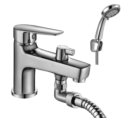 Смеситель на борт ванны Rossinka Silvermix S35-38 с коротким изливом хром S35-38