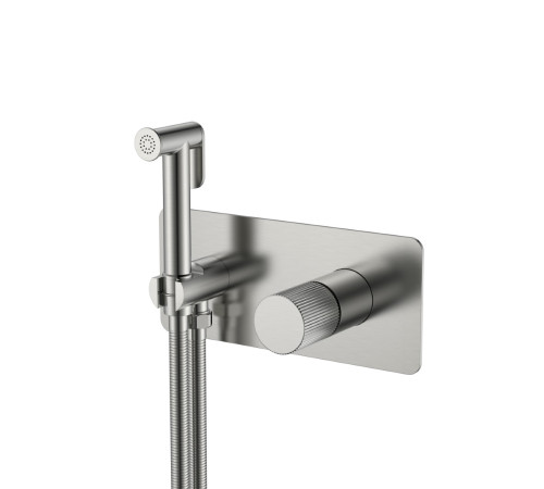 Гигиенический душ со смесителем Boheme Stick Linea встраиваемый матовый никель 127-NB.3