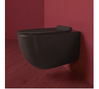 Унитаз подвесной Simas Vignoni 56х36.5 см безободковый Rimless черный глянцевый VI18nero bril
