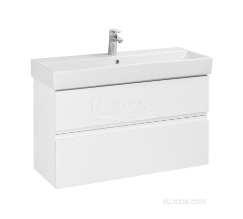 Тумба под раковину Roca Oleta подвесная 2 ящика 100 см белый глянец A857641806