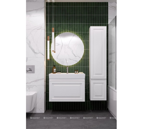 Тумба под раковину Aquanet Агата 75 1 ящик белый сатин 00345481