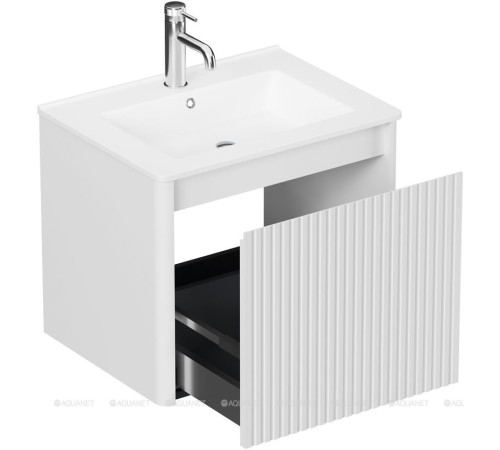 Тумба под раковину Allen Brau GRAVITY 60 1 ящик с фрезеровкой белый матовый 1.370016.WM