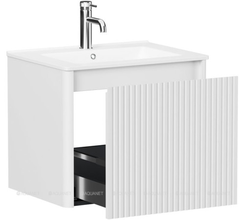 Тумба под раковину Allen Brau GRAVITY 60 1 ящик с фрезеровкой белый матовый 1.370016.WM