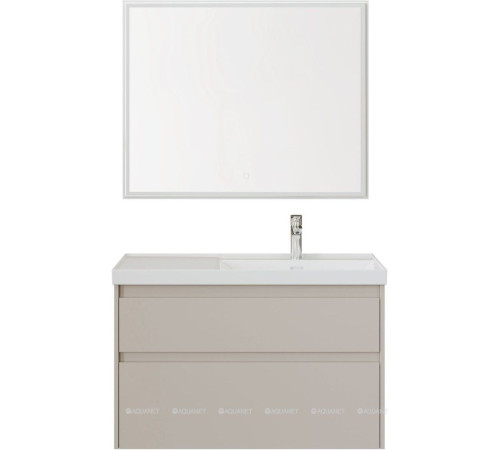 Тумба с раковиной Aquanet Nova Lite 2.0 100 R 2 ящика бежевый 00365911