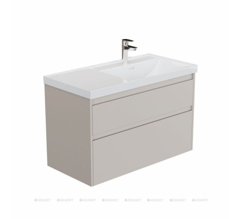 Тумба с раковиной Aquanet Nova Lite 2.0 100 R 2 ящика бежевый 00365911