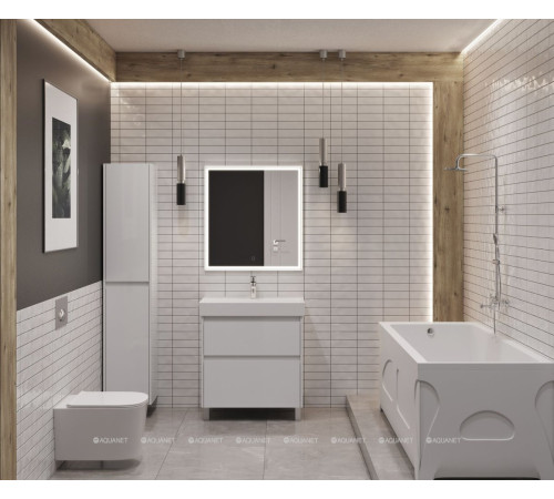 Тумба под раковину Aquanet Nova Lite 2.0 60 напольная белый глянец 00346336