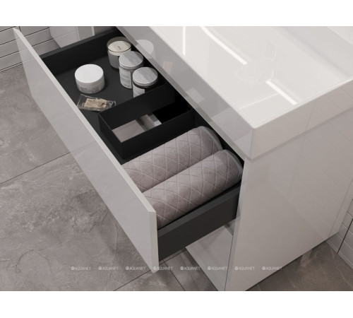 Тумба под раковину Aquanet Nova Lite 2.0 60 напольная белый глянец 00346336