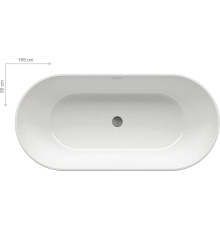 Ванна акриловая RAVAK Freedom 169х80 см отдельностоящая со сливом XC00100020