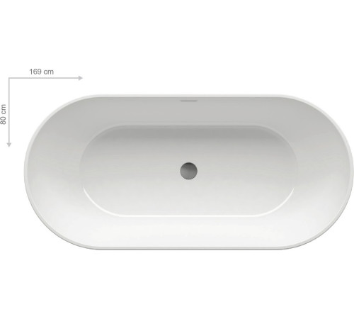 Ванна акриловая RAVAK Freedom 169х80 см отдельностоящая со сливом XC00100020