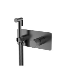 Гигиенический душ со смесителем Boheme Stick Linea встраиваемый оружейная сталь 127-GM.3