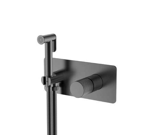 Гигиенический душ со смесителем Boheme Stick Linea встраиваемый оружейная сталь 127-GM.3