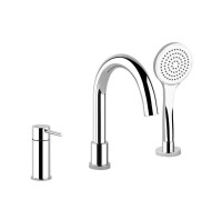 Смеситель для ванны Gessi Emporio Via Tortona на 3 отверстия с изливом и душевой лейкой хром 18637#031