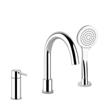 Смеситель для ванны Gessi Emporio Via Tortona на 3 отверстия с изливом и душевой лейкой хром 18637#031