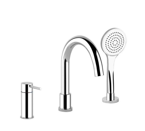 Смеситель для ванны Gessi Emporio Via Tortona на 3 отверстия с изливом и душевой лейкой хром 18637#031