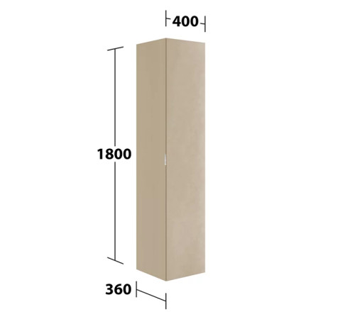 Шкаф-пенал KEUCO Edition 11 360x400x1800 мм дверь правая с подсветкой Sand/Sahara 32554 810401