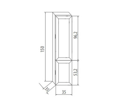 Колонна подвесная левая EBAN Marta 35x35x150 см fune FKMMT150S-ODJ5
