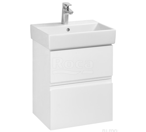 Тумба под раковину Roca Oleta подвесная 2 ящика 460x548x374 мм белый глянец A857638806